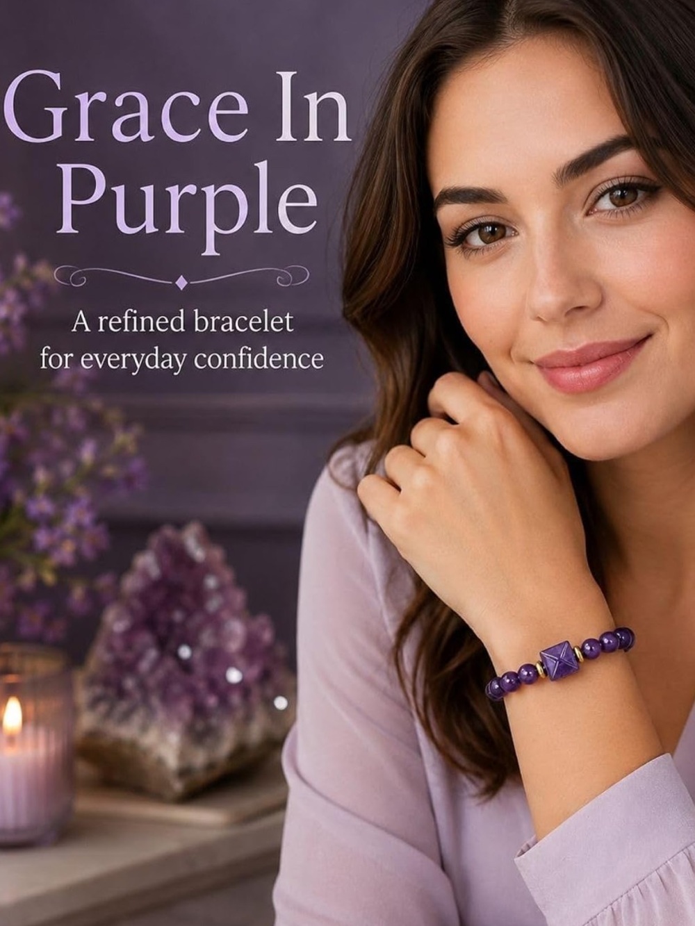 🆕New Amethyst Crystal Bracelet For Anxiety Relief